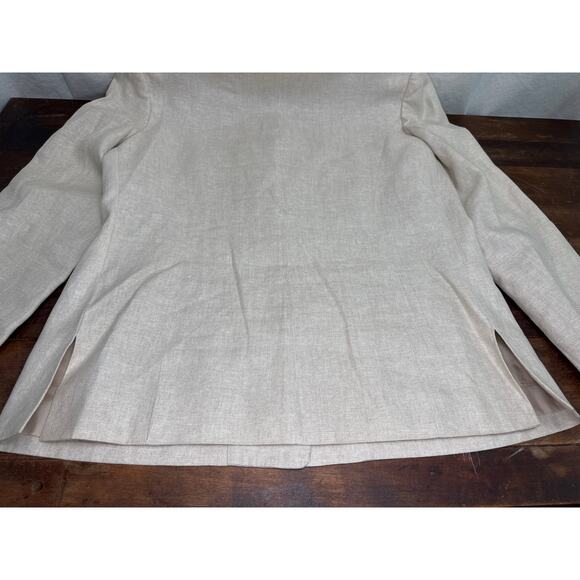 Vintage Women's Talbots 100% Irish Linen Size 12 Lined Button Up Blazer Jacket - Picture 6 of 12